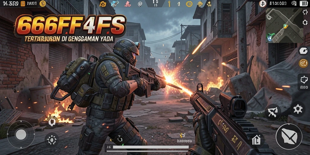 Tangkapan layar menampilkan aksi intens dalam gameplay 666FF.