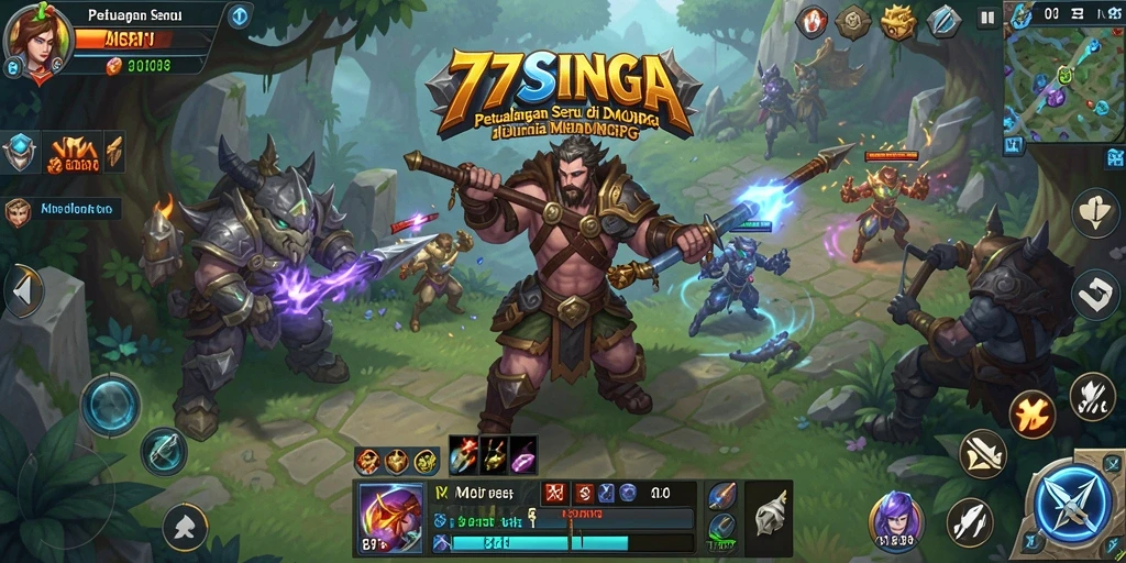 Screenshot gameplay <strong>77SINGA</strong> yang menampilkan pertarungan epik di dunia MMORPG.