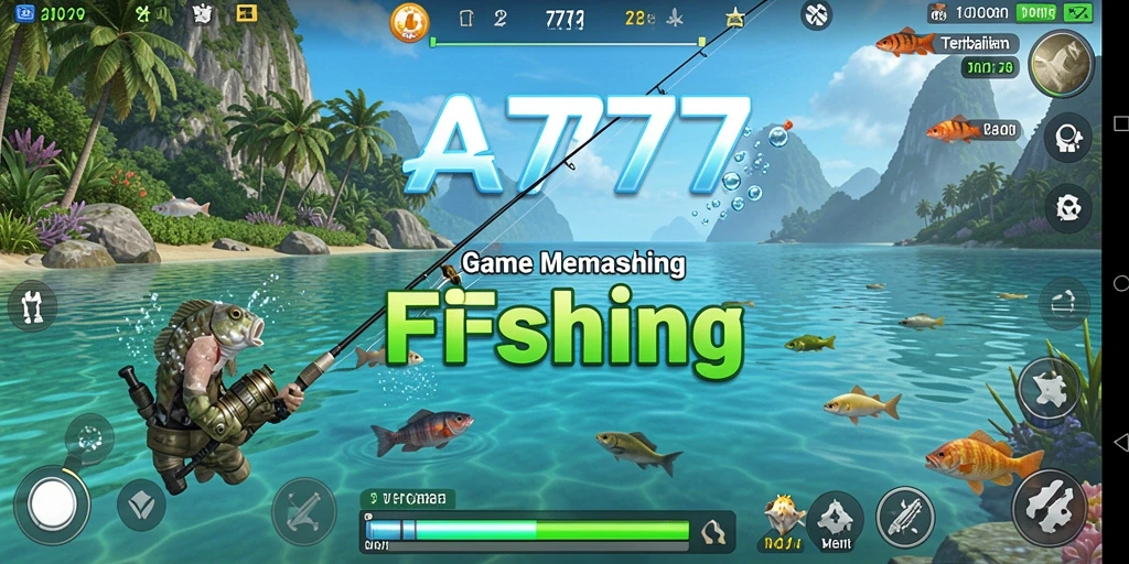 Tampilan gameplay A7777 yang menampilkan suasana memancing yang mendebarkan.