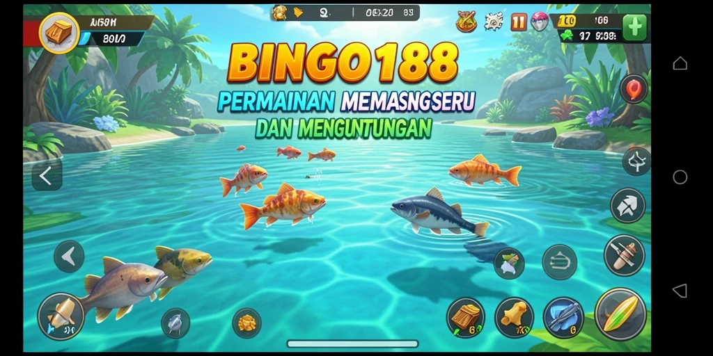 Screenshot gameplay BINGO188 dengan suasana memancing yang mendebarkan.