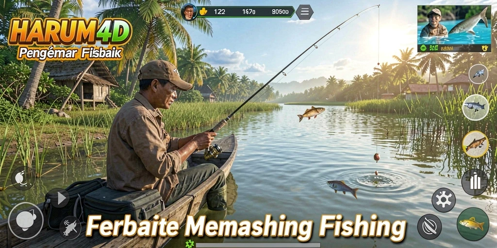 Gameplay seru dari HARUM4D saat menangkap ikan.