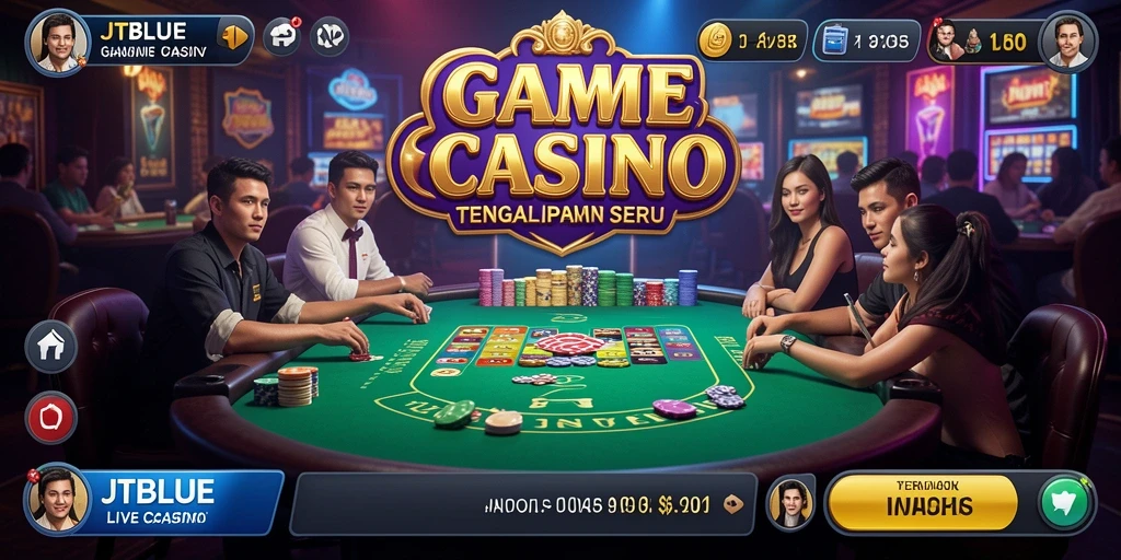 Tampilan menarik dari gameplay Live Casino di JTBLUE yang mengesankan.