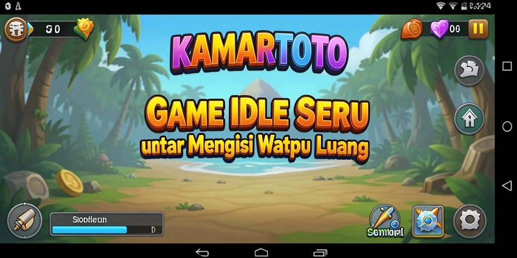 Screenshot utama KAMARTOTO menunjukkan gameplay Idle yang menyenangkan.