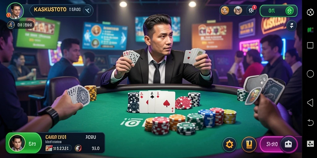 Tampilan gameplay poker yang seru di KASKUSTOTO.
