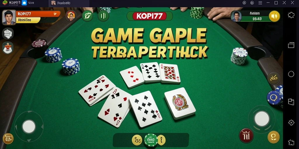 Tampilan gameplay seru KOPI77 dengan kartu domino penuh warna.