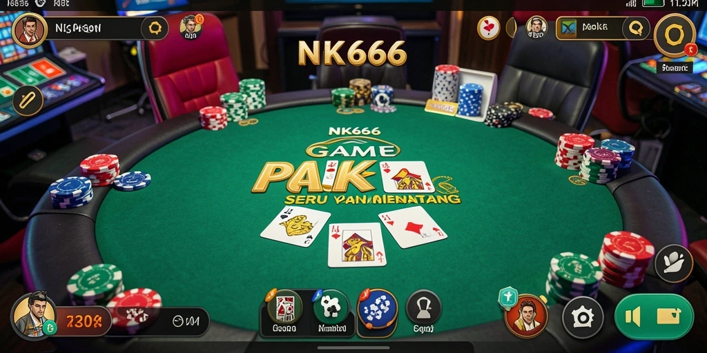 Screenshot utama NK666 menampilkan gameplay Poker yang menarik dan realistis.