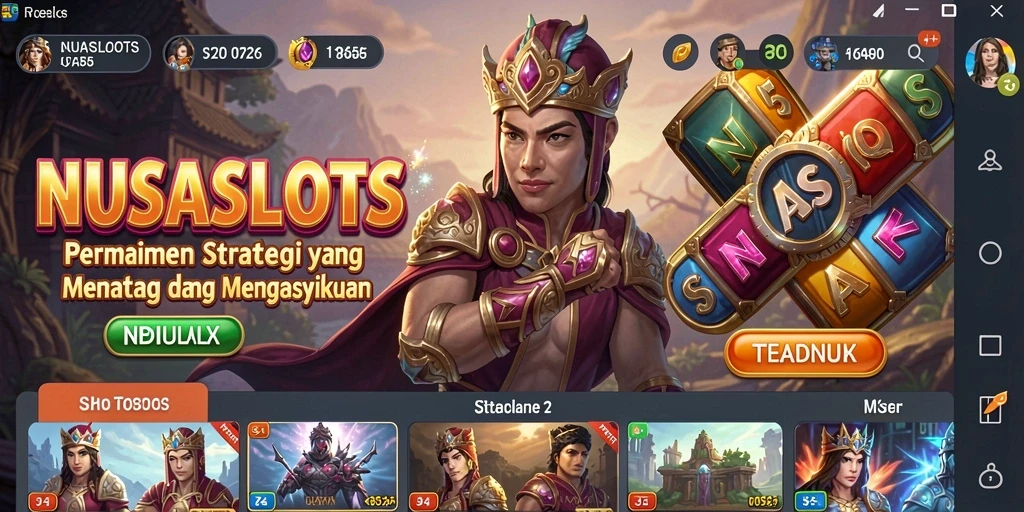 Screenshot NUSASLOTS menampilkan intensitas gameplay strategi yang seru.