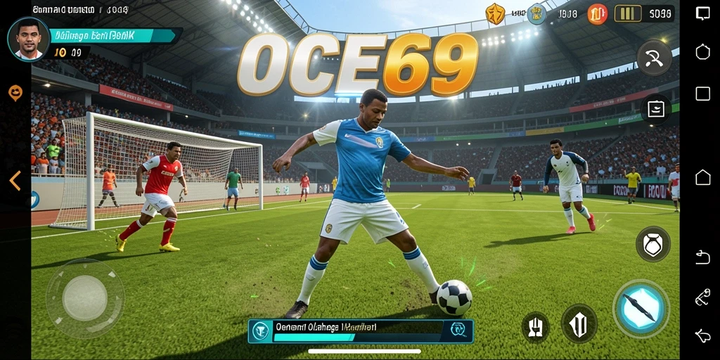 Tampilan utama gameplay OCE69 menampilkan pertandingan olahraga yang seru.