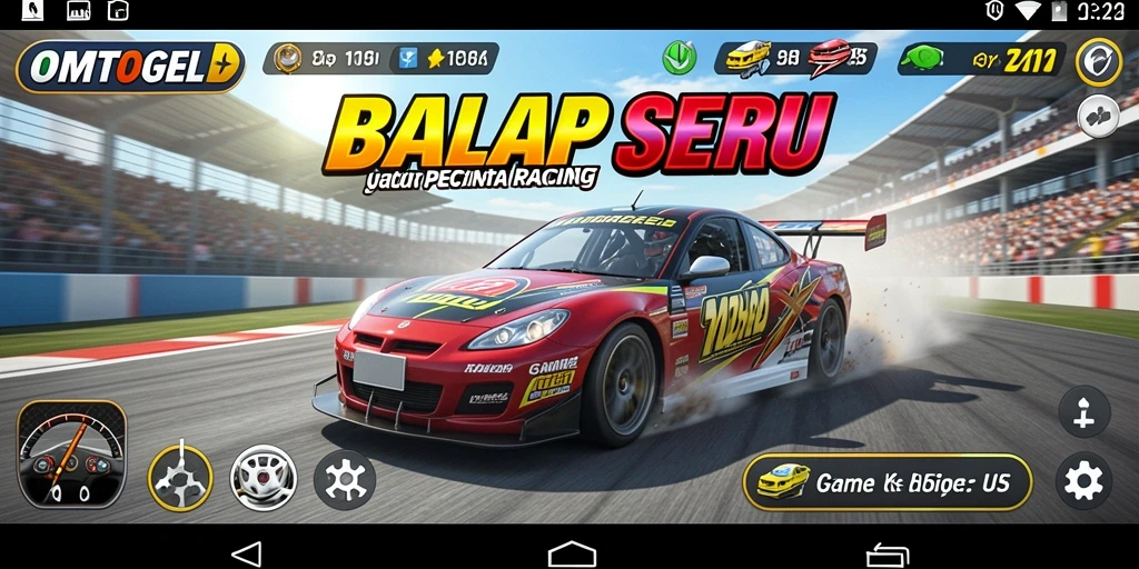 Screenshot menampilkan gameplay balapan di OMTOGEL yang penuh aksi.