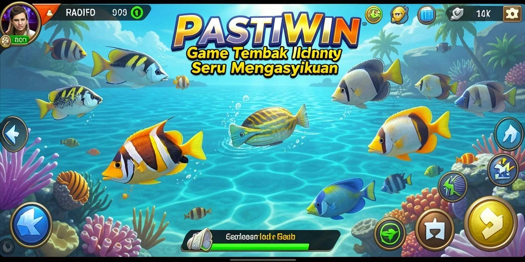 Screenshot PASTIWIN menampilkan aksi seru dalam menembak ikan.