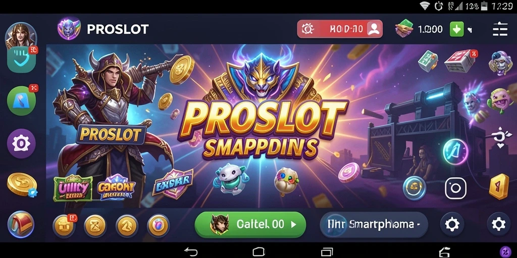 Tampilan antarmuka pengguna PROSLOT yang modern dan interaktif.