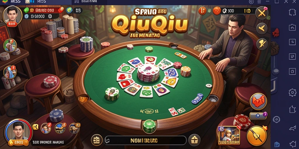 Screenshot gameplay RK55 menampilkan aksi seru QiuQiu.