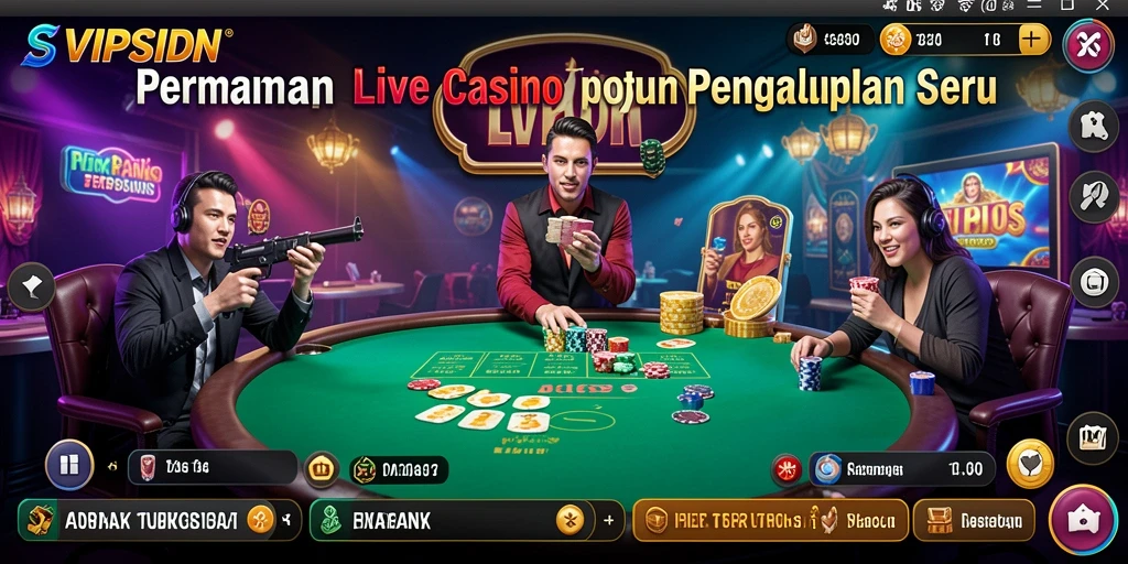 Screenshot utama SVIPSIDN menampilkan suasana permainan Live Casino yang mendebarkan.