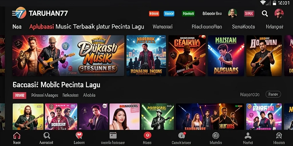 Tampilan gameplay TARUHAN77 dengan berbagai pilihan lagu yang menarik.