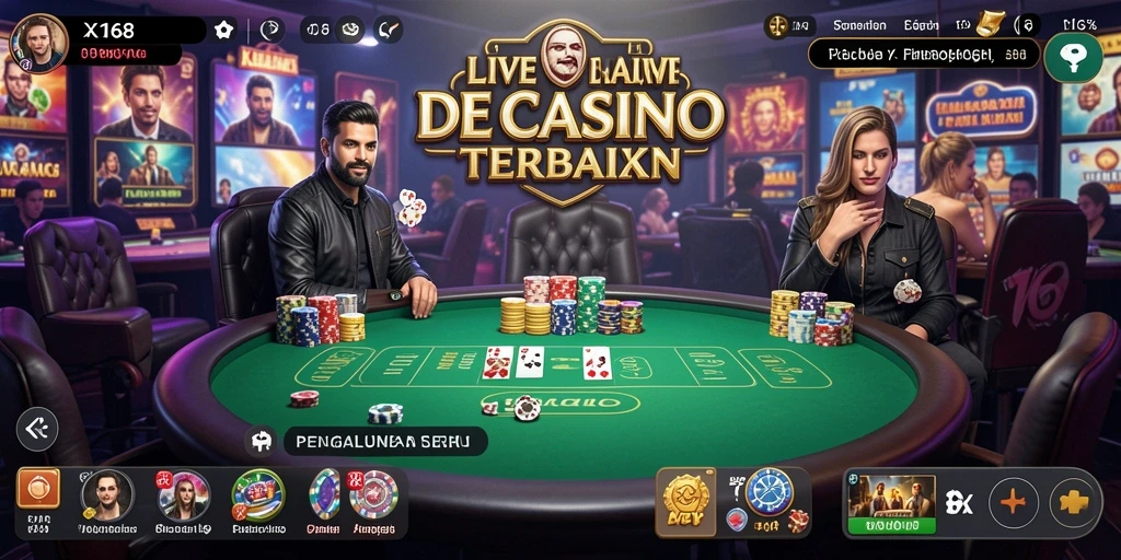 Gameplay Live Casino dari X168 yang menegangkan dan interaktif.